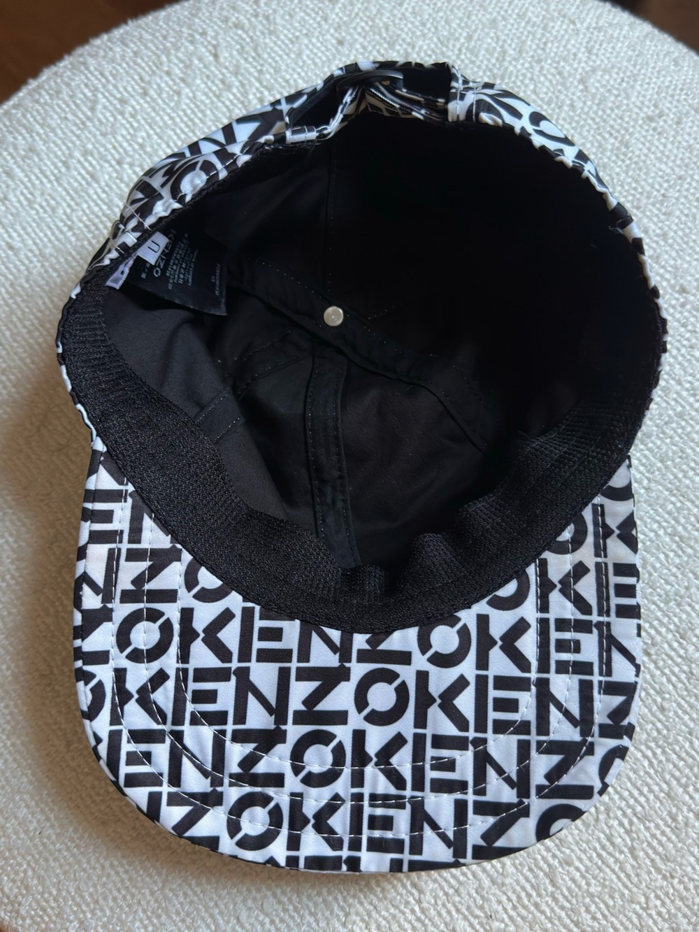 Kenzo Black & White All-Over Logo Baseball Cap